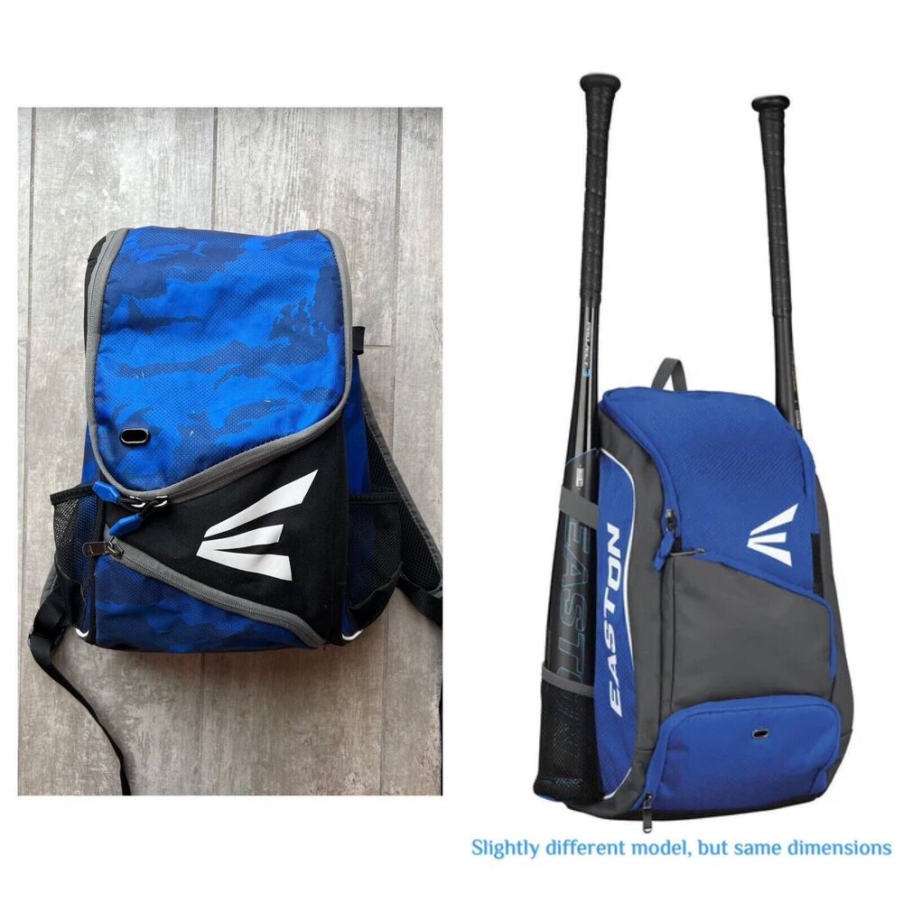 Easton Baseball/Softball Game Ready Gear Backpack Bat Helmet Glove Bag Camo Blue